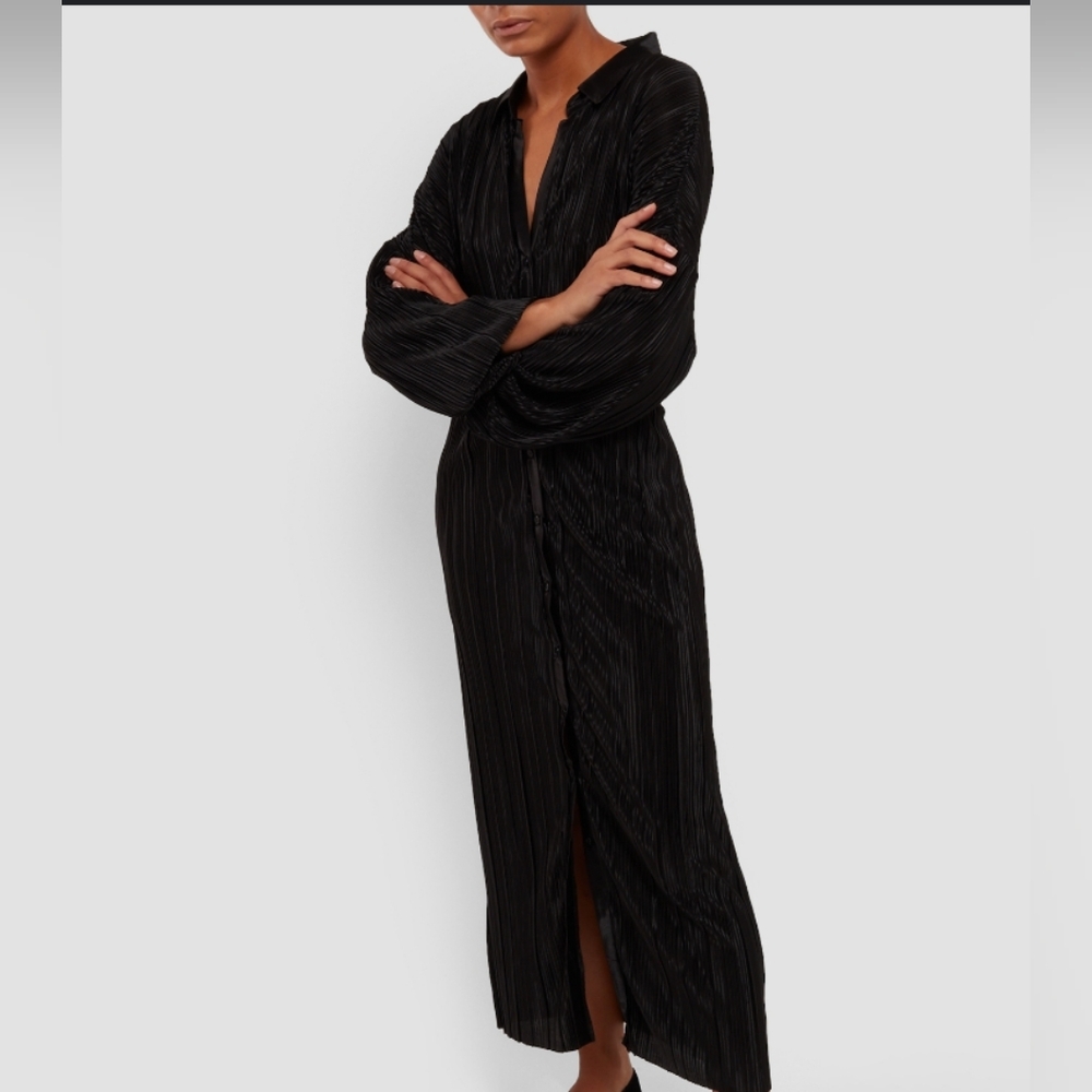 Mango Black Plisse Dress